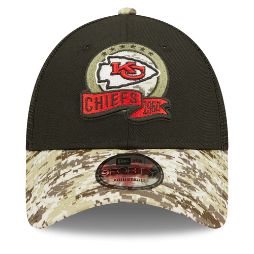New Era 9Forty Black NFL Kansas City Chiefs отдает честь службе Snapback 60291080