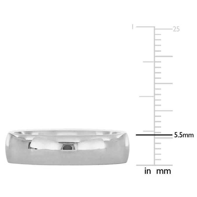 Pre-owned Amour Men's 5.5mm Comfort Fit Wedding Band In 14k White Gold