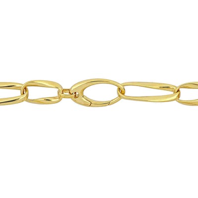 Pre-owned Amour 14k Gold Oval Link Bracelet - 8" Length, Yellow Gold, Jms010851