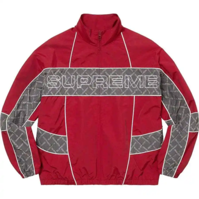 Supreme Jacquard Panel Track Jacket Red Men's M FW22 AUTHENTIC | eBay