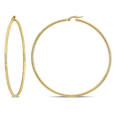 Pre-owned Amour 65mm Polished Hoop Earrings In 10k Yellow Gold