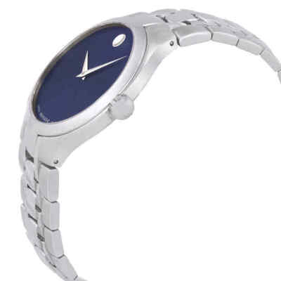 Pre-owned Movado Collection Blue Dial Men's Watch 0606369