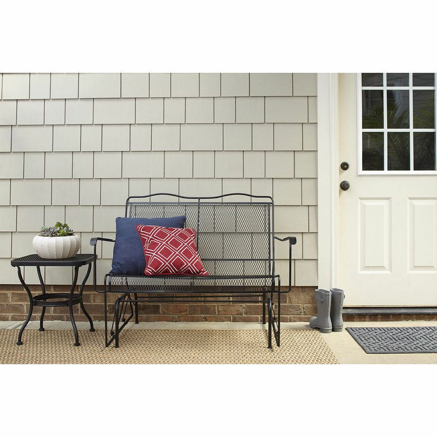 Garden Treasures 18-IN Square PATIO SIDE END TABLE Steel Davenport Black