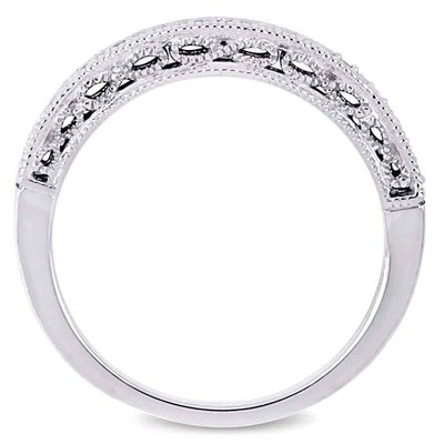 Pre-owned Amour 1/10 Ct Tw Diamond Anniversary Band In 10k White Gold In Check Description