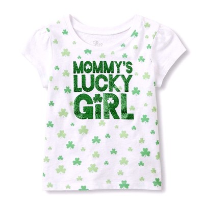 

TCP MOMMYS LUCKY GIRL ФУТБОЛКА С ЗЕЛЕНЫМ БЛЕСКАМИ 12–24 мес 2T 3T ST. ДЕНЬ ПАТРИКА, White/green