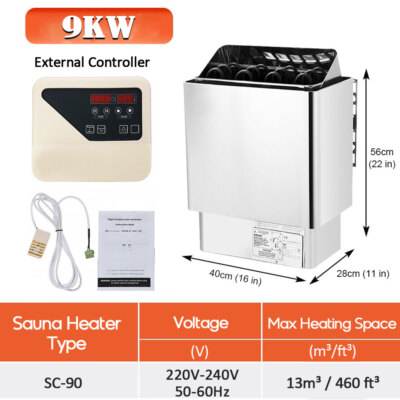 9KW ETL Dry Heater Stove for Spa Sauna Room with Digital Controller 304