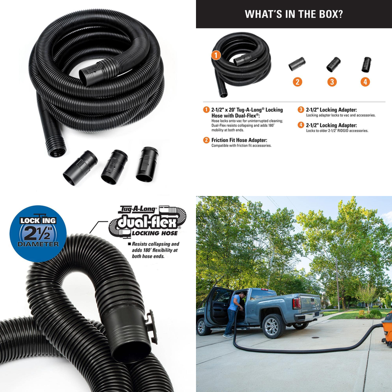 Vacuum Hose Parts Dual Flex RIDGID Wet Dry Shop Vac Replacem