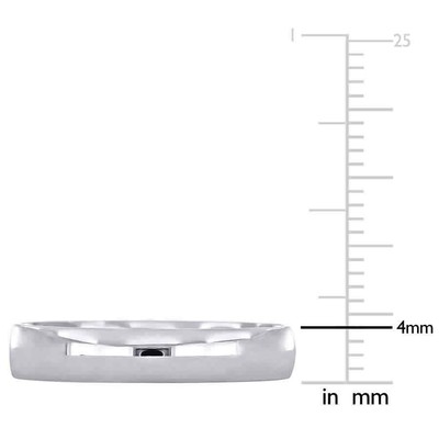 Pre-owned Amour 4mm Finish Wedding Band In 14k White Gold