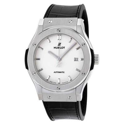 Pre-owned Hublot Classic Fusion Automatic Opaline Dial Titanium Men's Watch 542.nx.2611.lr