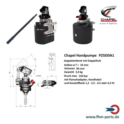 Chapel Hydraulik-Handpumpe einfach-oder doppeltwirkend diverse Größen