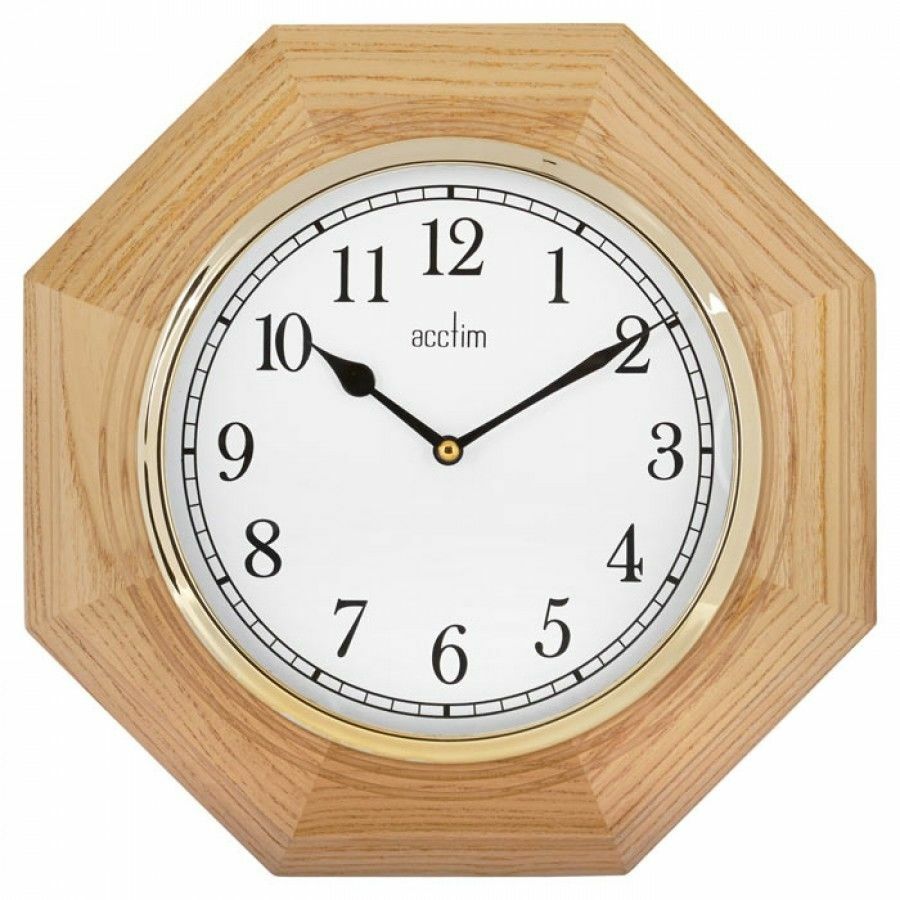 Acctim Richmond Wooden Battery Operated Quartz Octagonal Wall Clock