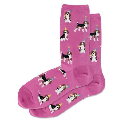 Party Beagles Hot Sox Women's Crew Socks Pink New Novelty Adorable Bark Fashion