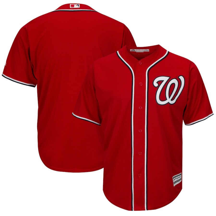 Majestic -  MLB WASHINGTON NATIONALSベースボールシャツ A3473 Vintage Majestic Washington Nationals Jersey Blank White