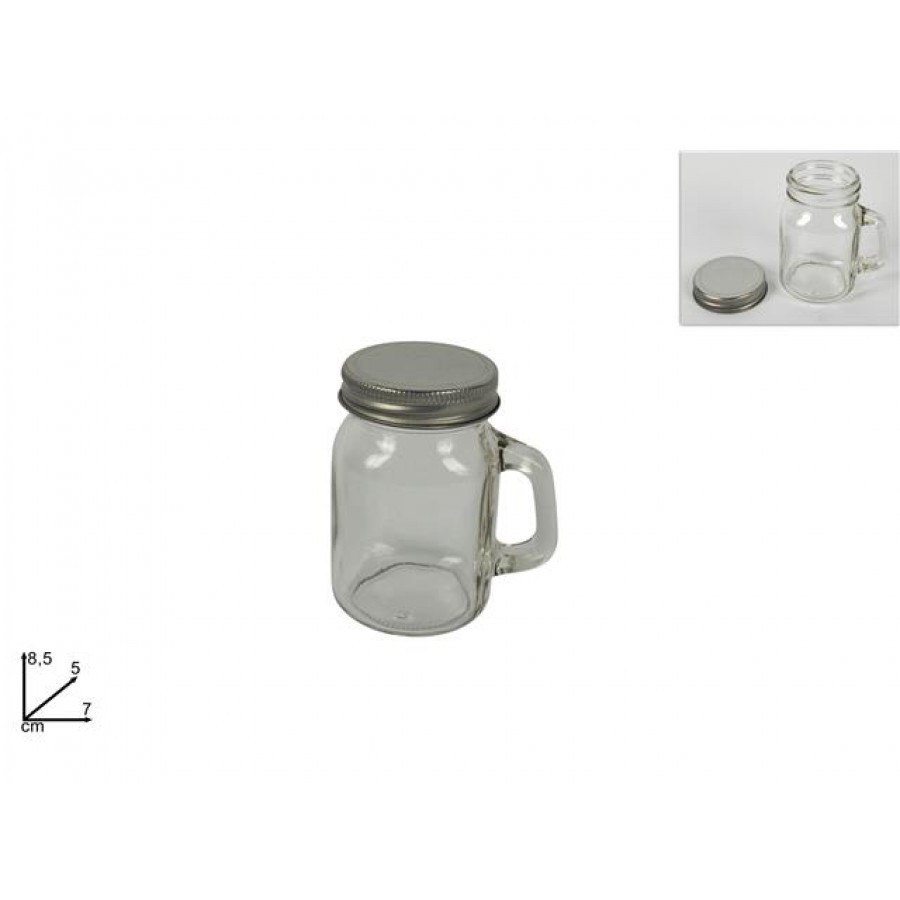 Barattolo In Vetro Con Manico E Coperchio 130ml dfh