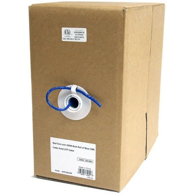 StarTech 1000 ft Bulk Roll of Blue CMR Cat5e Solid UTP Cable - 1000ft - Blue