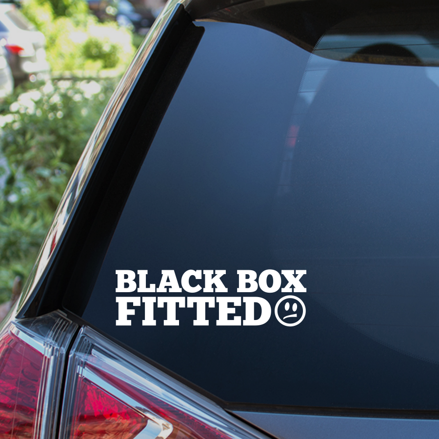 Black Box Fitted Funny Face Car Sticker Young New Driver Window Bumper Decal