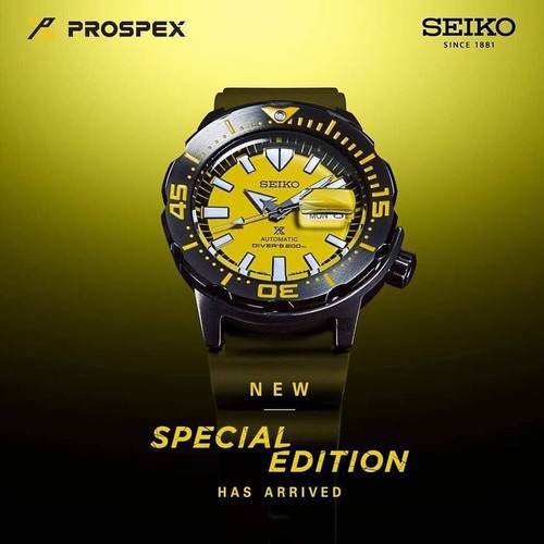 Pre-owned Seiko Prospex Yellow Monster Srpf35k1 Special Edition Model 200m Diver Watch