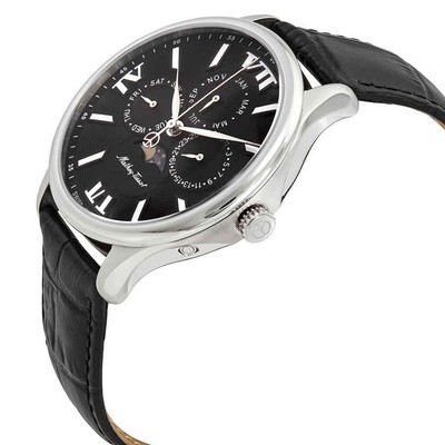 Pre-owned Mathey-tissot Edmond Moon Phase Black Dial Men's Watch H1886ran