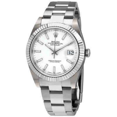 Pre-owned Rolex Datejust 41 White Dial Oyster Automatic Men's Watch 126334wso