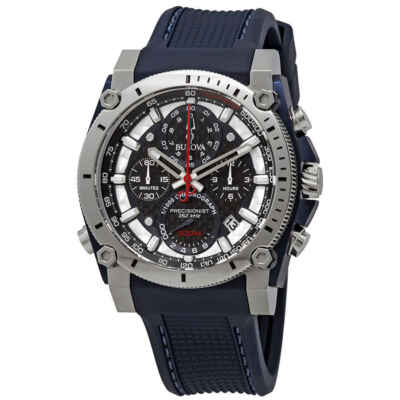 Pre-owned Bulova Precisionist Chronograph Black Carbon Dial Men's Watch 98b315