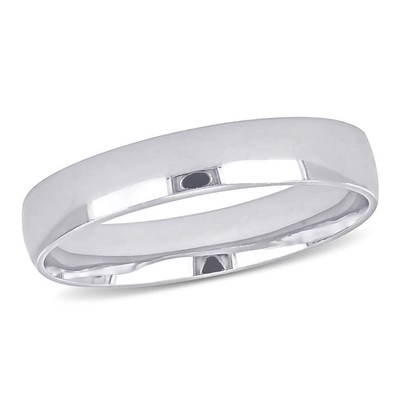 Pre-owned Amour 4mm Finish Wedding Band In 14k White Gold