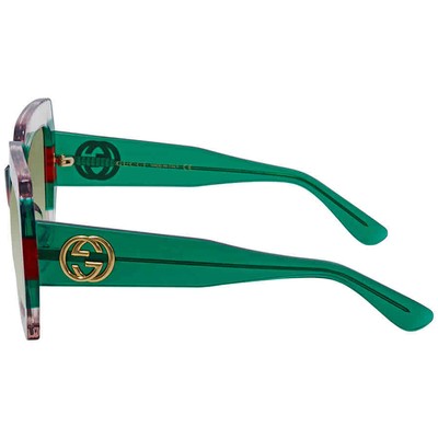 Pre-owned Gucci Green Gradient Square Sunglasses Gg0178s 001 54 Gg0178s 001 54 In Multicolor
