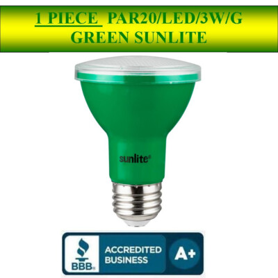 1 PIECE LED PAR20 Green Recessed Light Bulb, 3 Watt 50w Equivalent Medium E26