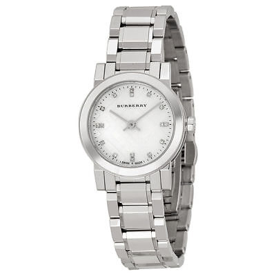 NEW BURBERRY BU9224 LADIES SILVER CHECK DIAL, CRYSTALS WATCH - 2 YEARS WARRANTY