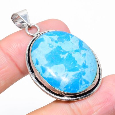 Larimar Gemstone 925 Sterling Silver Jewelry Pendant 1.89