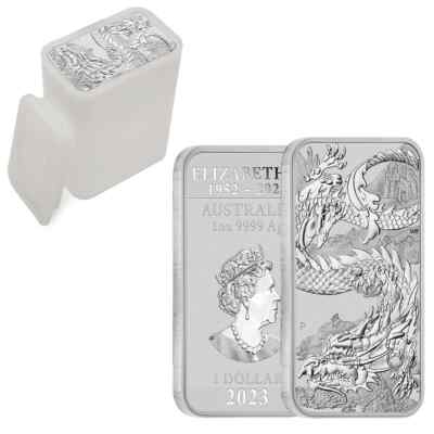 Silver Australian Dragon Coin Bar $1 Bu (lot Of 20)