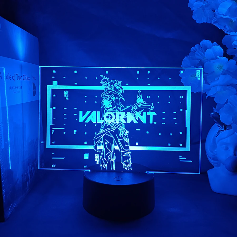 3D Illusion Led Nightlight - Valorant Gamer Desk Decor & Wallpaper Light