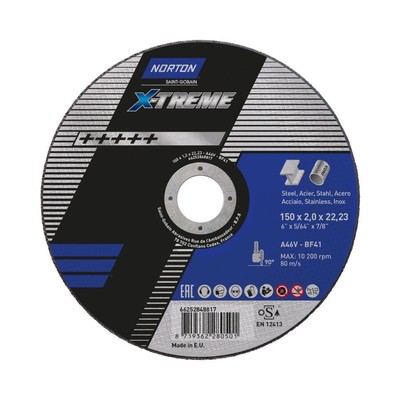 25 x Norton Trennscheibe für Inox X-TREME 150x2x22.23mm - Hochleistungsschnitt