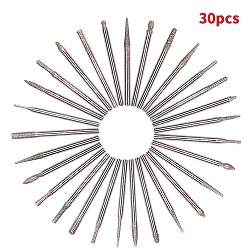 30Pcs/Box Dremel Power Tools Accessories 2.35mm Drill Bits Diamond Burs Grinding