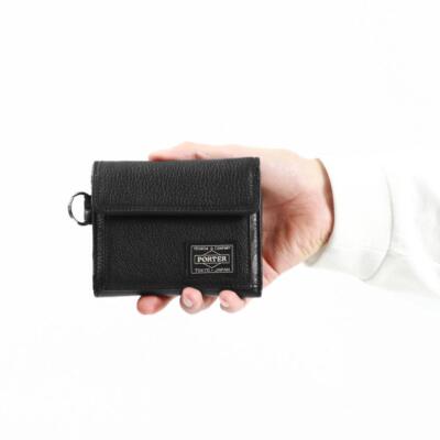 Pre-owned Porter Yoshida Calm Wallet Squid Fold Wallet 041-03122 Black