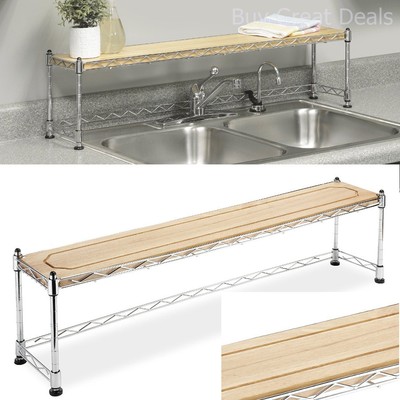 Kitchen Shelf Over Sink Rack Stand Steel Storage Shelves Organizer Counter Small