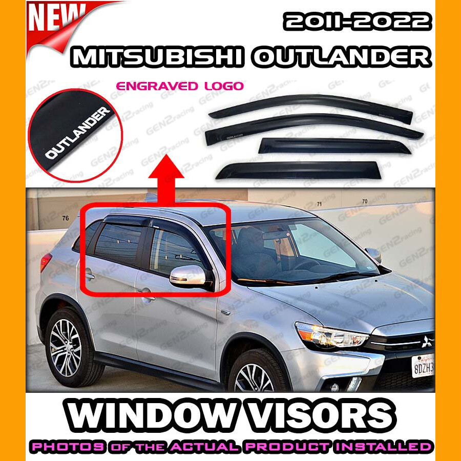WINDOW VISORS for 11-23 Mitsubishi Outlander Sport / DEFLECTORS RAIN GUARD VENTS