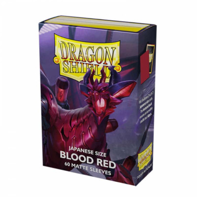 Japanese Matte Blood Red 60 ct Dragon Shield Sleeves Japanese Size YuGiOh NEW