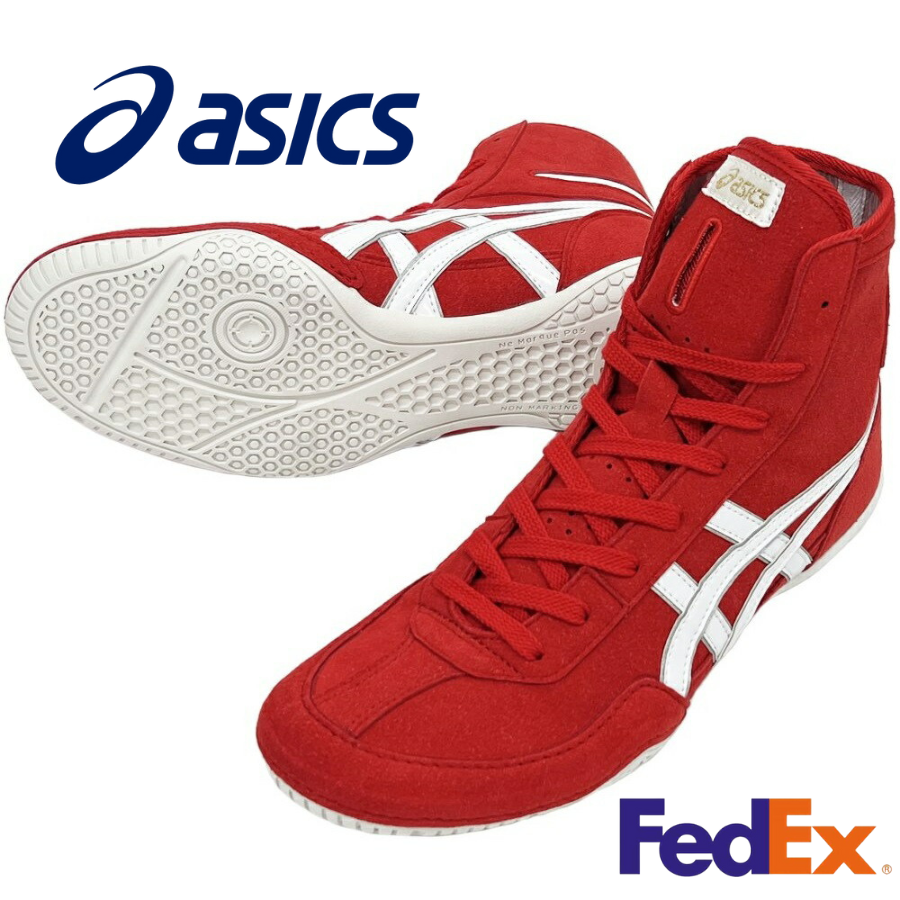 Pre-owned Asics Wrestling Shoes 2023 1083a001 Ex-eo Twr900 Red X White X Silver Oki10