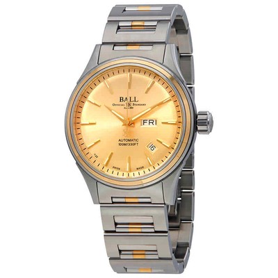Мужские часы Ball Fireman Automatic из нержавеющей стали с 18-каратным желтым золотом