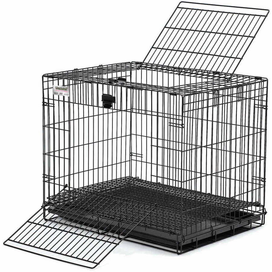 MidWest Wabbitat Folding Rabbit Cage, durable wire construction, ABS plastic pan