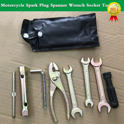 7pcs/Set New Motorcycle Spark Plug Spanner Wrench Socket Plier Tool Kit ~