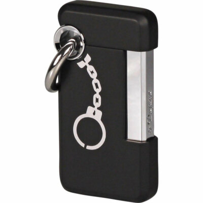 S.T. Dupont Hooked Jet Lighter with Ring, Black Matte, 032029 (32029) New In Box