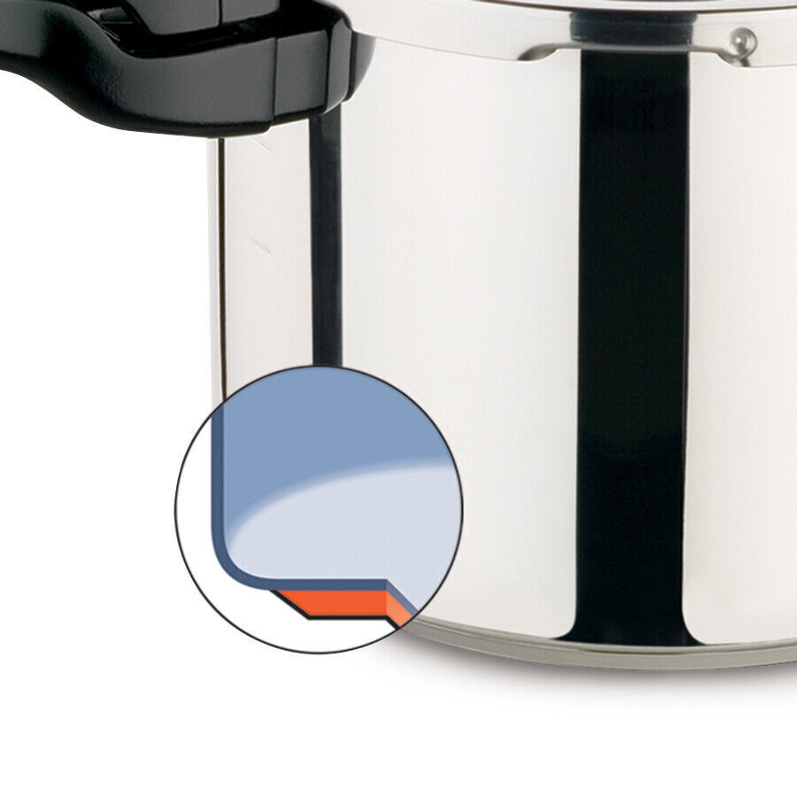 6 quart Stainless Steel Pressure Cooker Kitchen Dishwasher Safe Stovetop Cooking