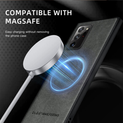 For Samsung Galaxy Note20 Ultra Note10 Slim PU Leather Soft Bumper Magnetic Case