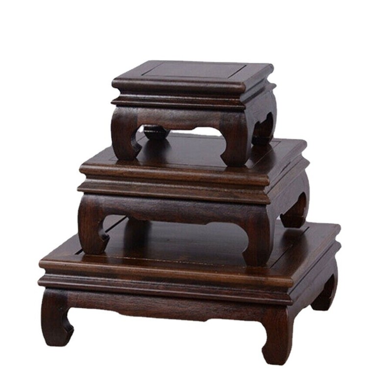 Africa Wenge Wooden Table Flowerpot Vase Plant Stand Holder Buddhist