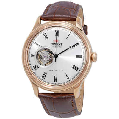 Pre-owned Orient Open Heart Automatic White Dial Men's Watch Fag00001s0