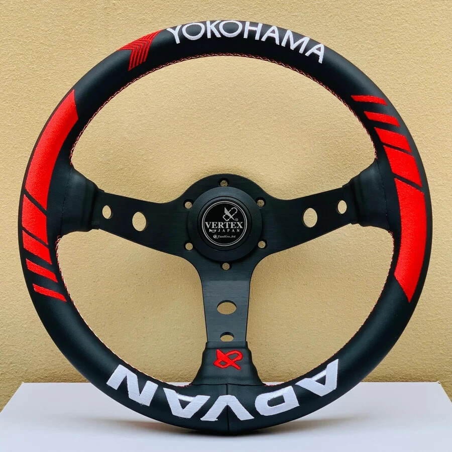その他 Steering wheel Vertex x Advan x Yokohama Collab 330mm / 13in Leather Deep