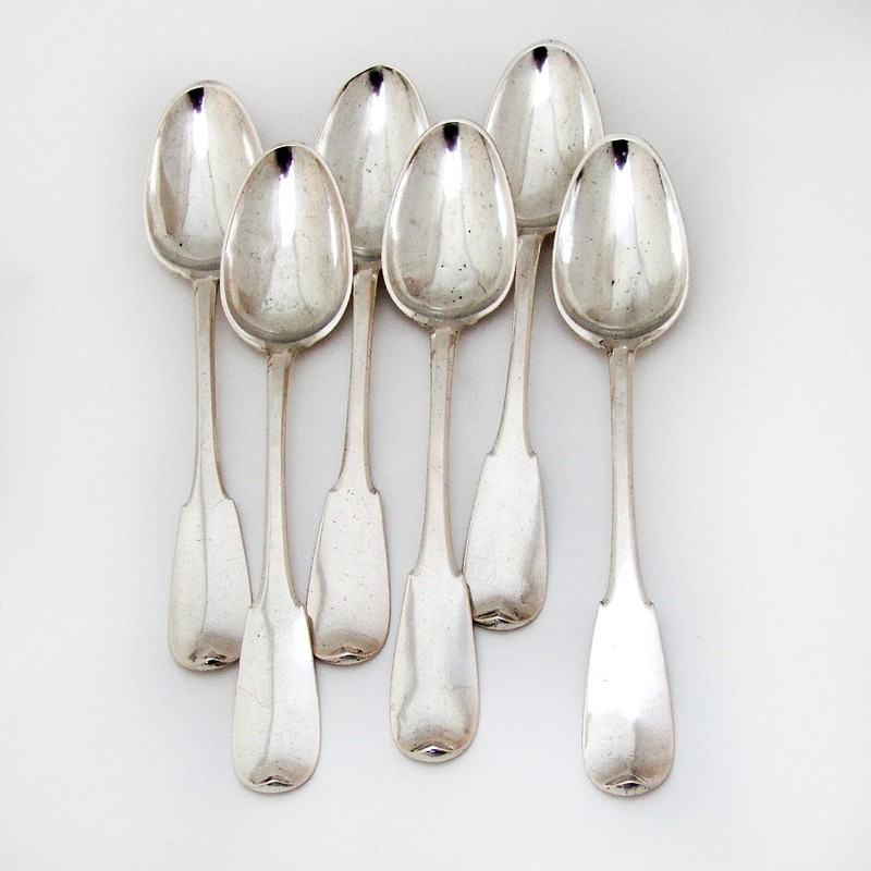 Swiss Table Spoons Set of 6 Sterling Silver Ducre 1780