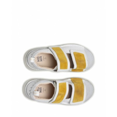 Pre-owned Tony Women's Sandals Shoes Moma 1gs106  White Manda Suede In Yellow
