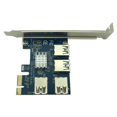 PCIE Riser Card Board PCI-E 1 to 4 PCI Express USB 3.0 Slots Multiplier Adaptor